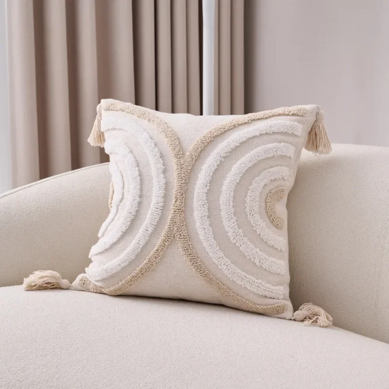 Housse de coussin avec pompons – esprit naturel & cosy – Image 6