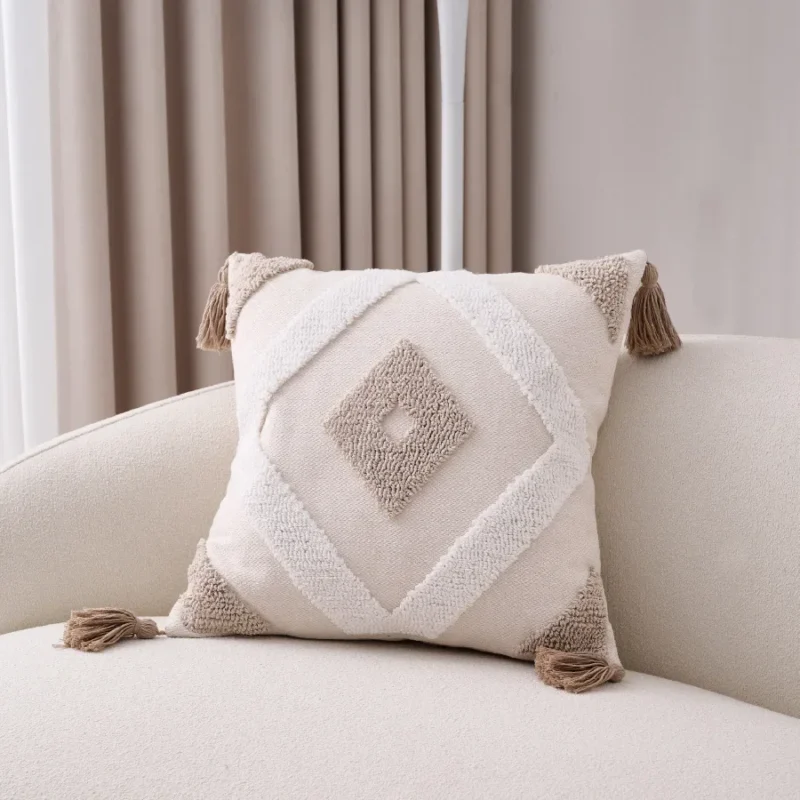 Housse de coussin avec pompons – esprit naturel & cosy – Image 7