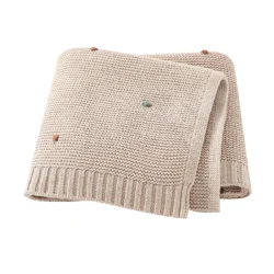 Couverture Tricotée Bébé – Coton Doux 90×70 cm