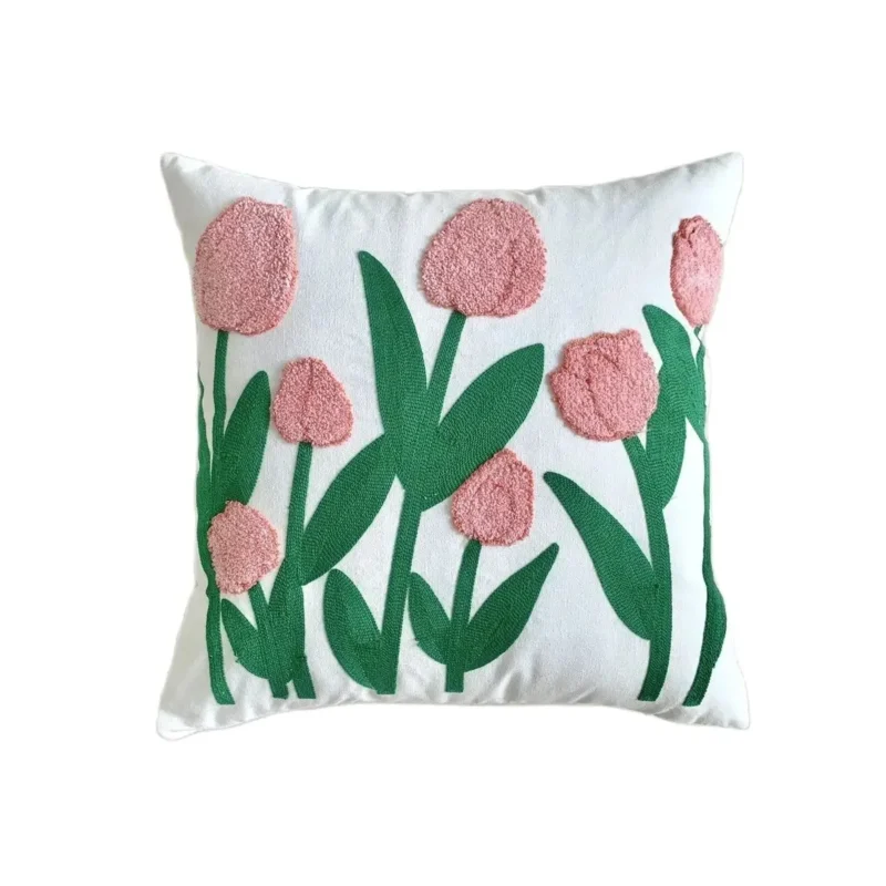 Housse de coussin brodée – Fleurs de Jardin – Image 3