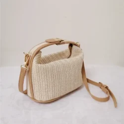 Sac bandoulière en paille – style bohème, parfait pour l’été