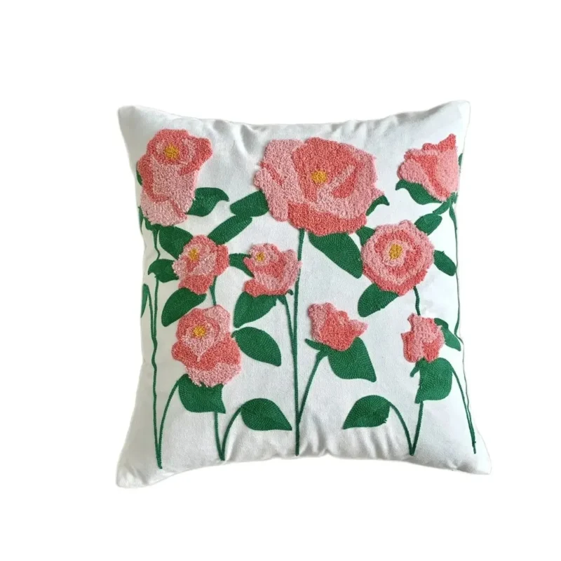 Housse de coussin brodée – Fleurs de Jardin – Image 5