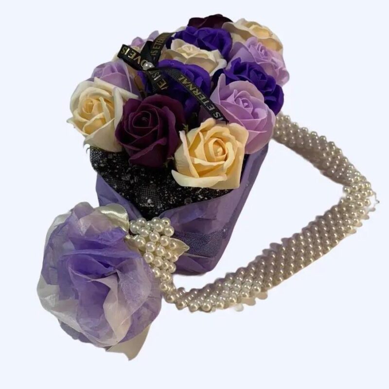 Arrangement floral en savon - Élégance violette – Image 2