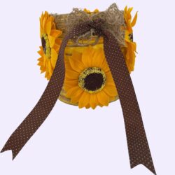 Panier décoratif avec tournesols – Style champêtre