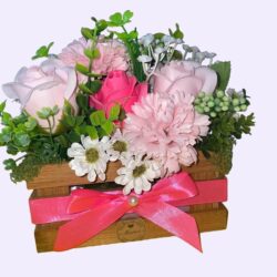 Panier Fleuri "Douce Romance"